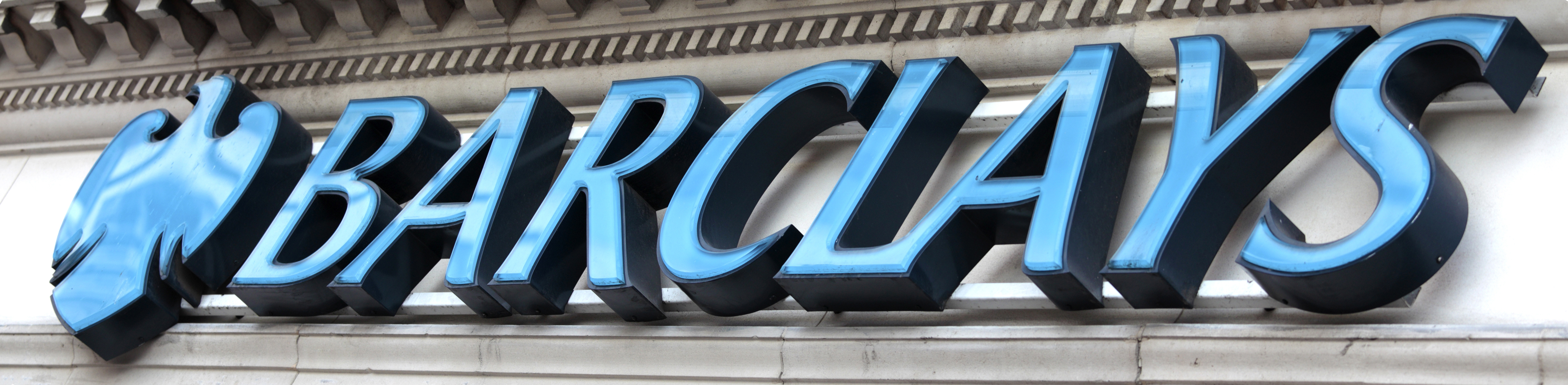 Barclays sign on London Branch. 