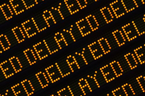 Delayed trains sign