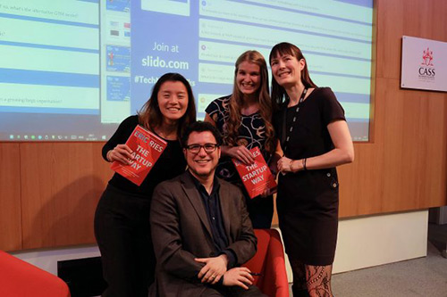 Wendi Lai, Aurore Hochard and colleagues at The Startup Way” book launch with Eric Ries, author of The Startup Way