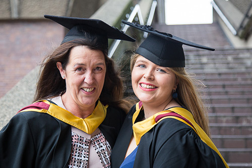 Mother and daughter graduating