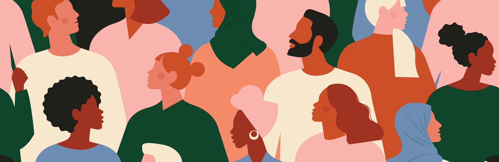 Diverse crowd of people illustration