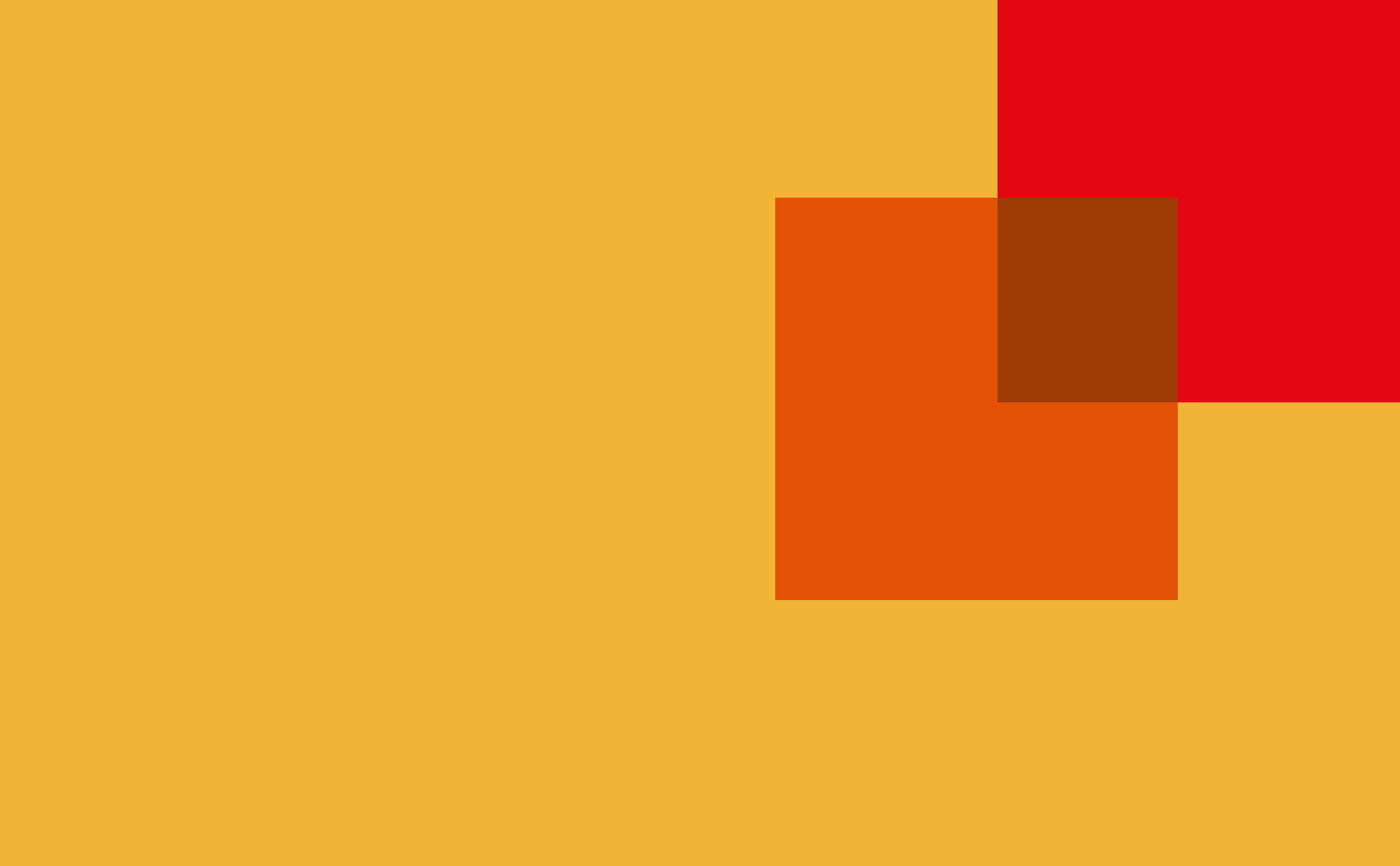 Decorative orange and red square on a yellow background