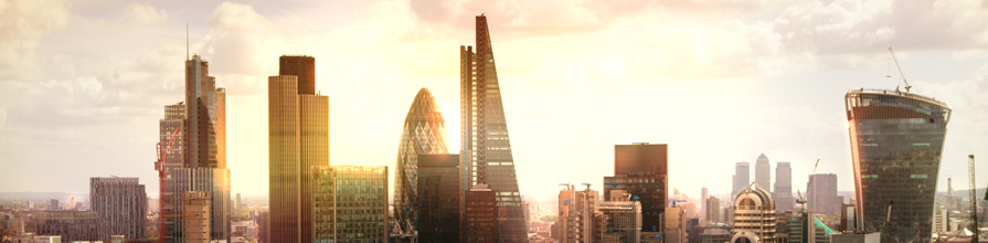 London skyline: business modern district. Cass MBA top Financial Times