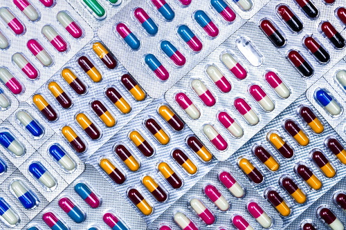Medicine capsules in blister packs