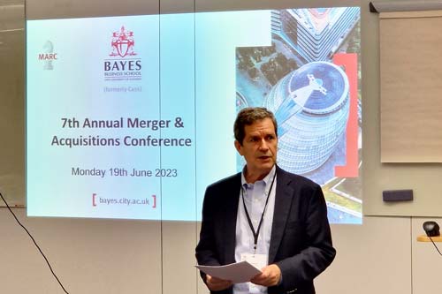 Speaker at the 7th annual Mergers and Acquisitions Conference at Bayes Business School