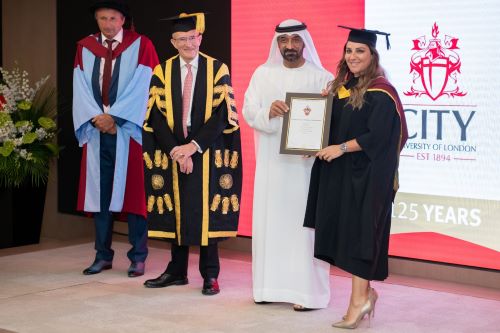 Mirna Sleiman is presented with her degree
