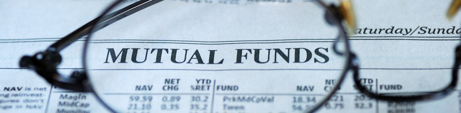 Mutual funds figures in newspaper
