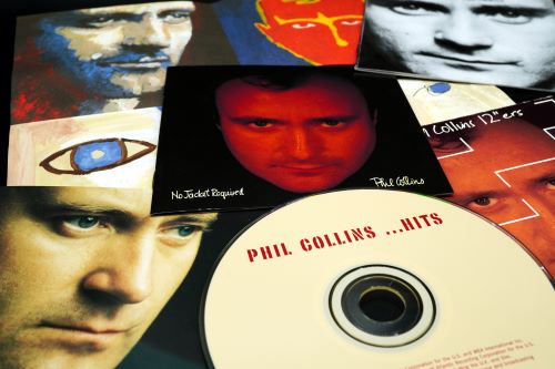A collection of Phil Collins records 